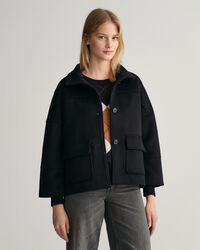 Cropped jacka i ullblandning