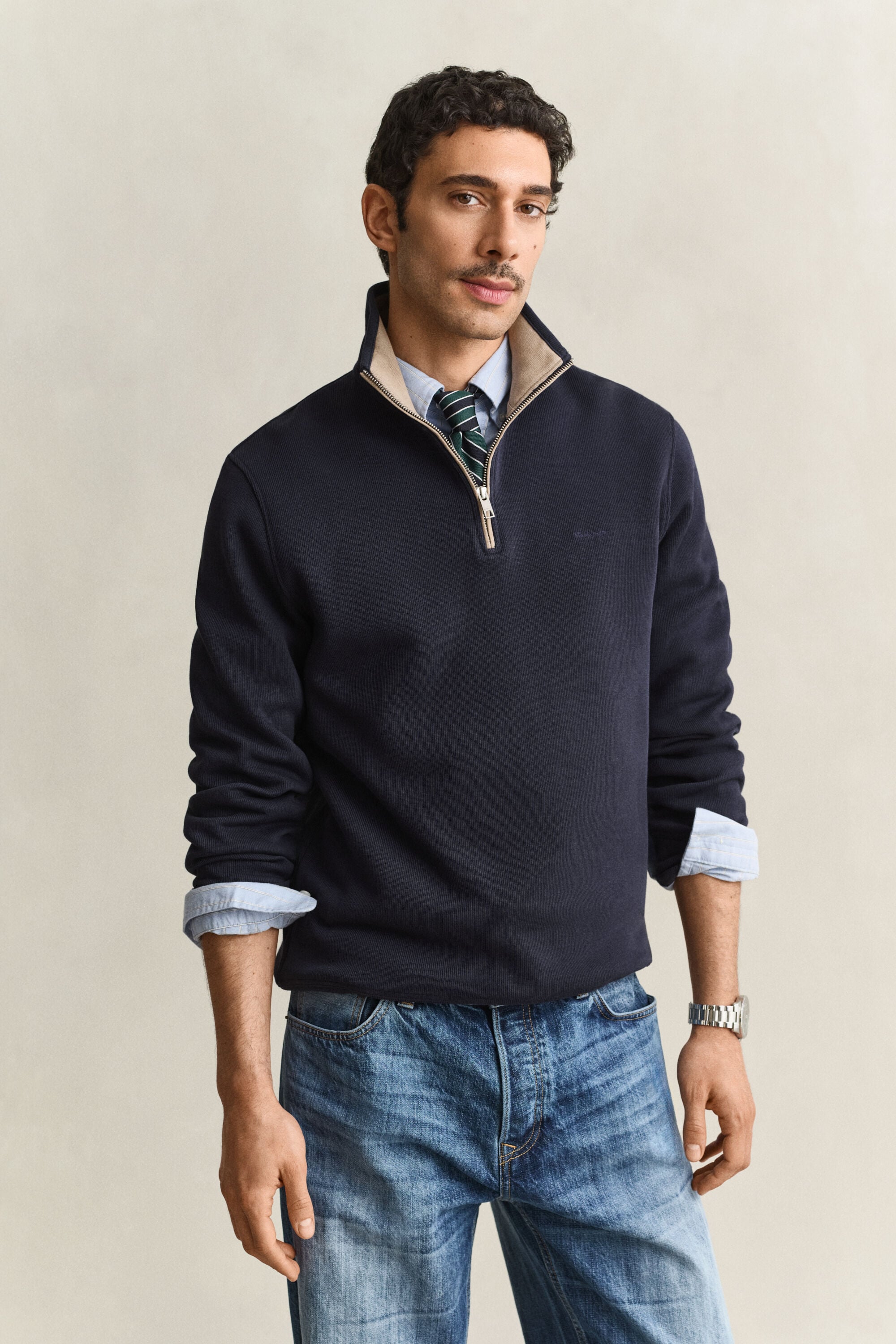 Sacker Rib sweatshirt med half-zip