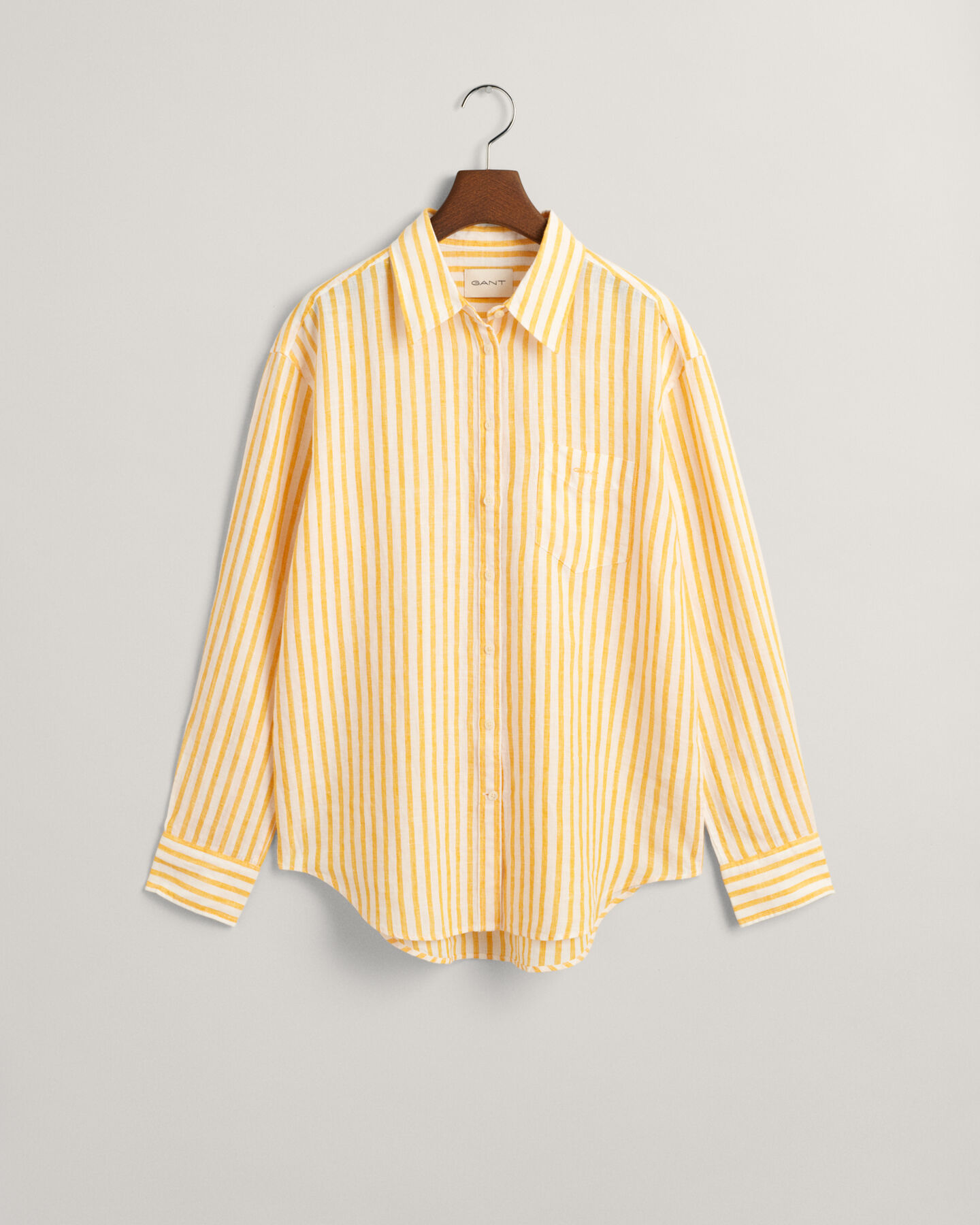 Relaxed fit randig linneskjorta