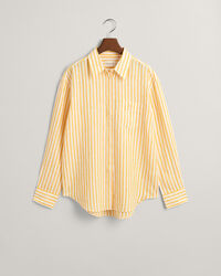 Relaxed fit randig linneskjorta