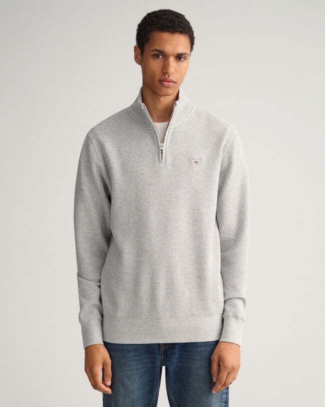 Waffle half-zip sweatshirt