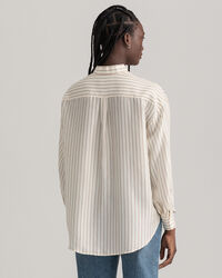 Kritstrecksrandig knytblus i siden