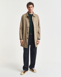 Kabelstickad bomullströja med rund hals