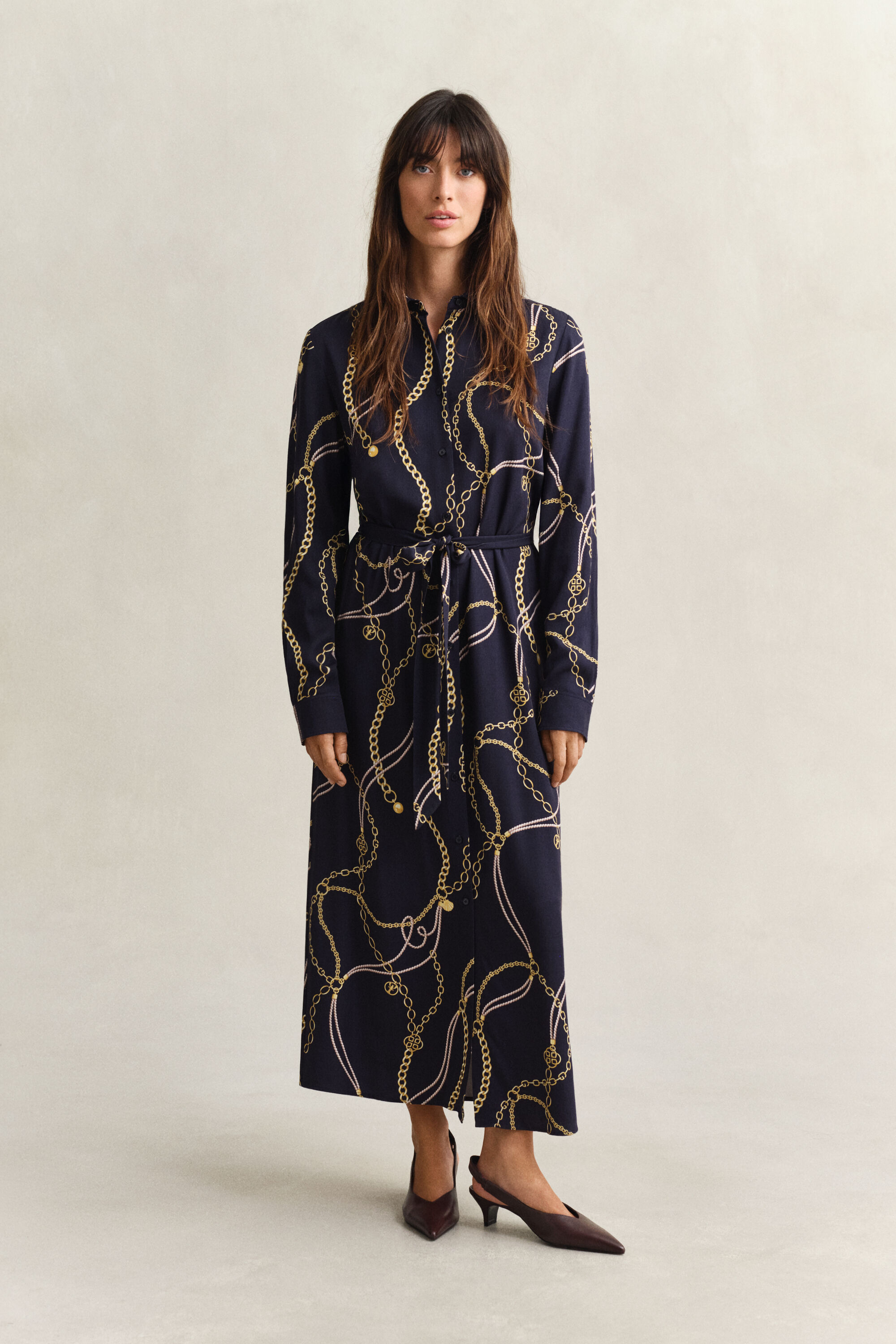 Mönstrad skjortklänning