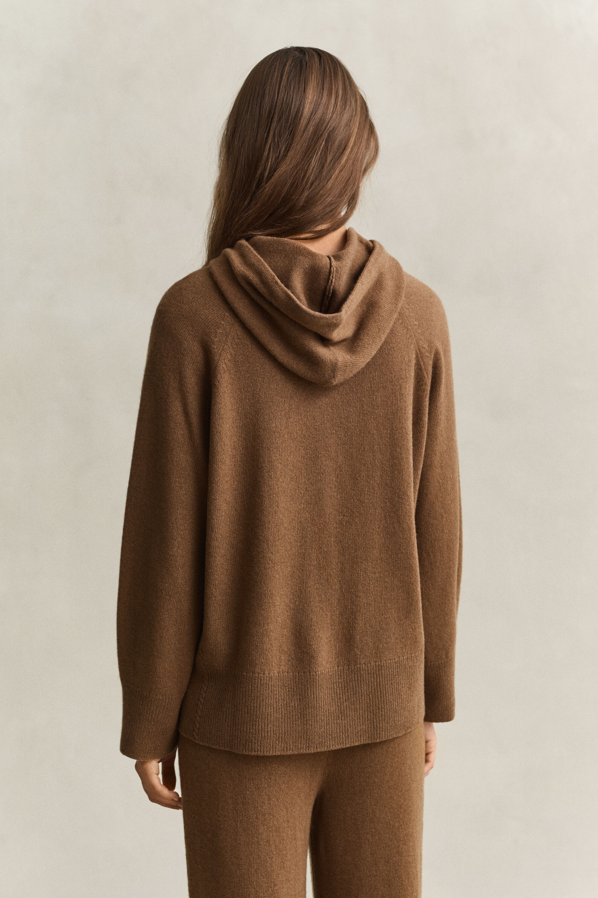 Hoodie i ull och kashmir