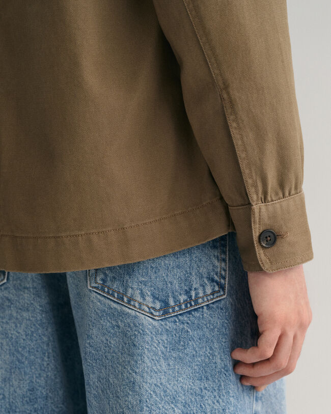 Skjortjacka i borstad twill