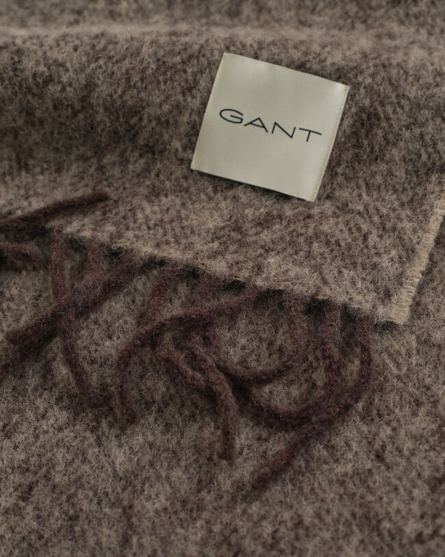 Fiskbensmönstrad halsduk i mohair och alpacka