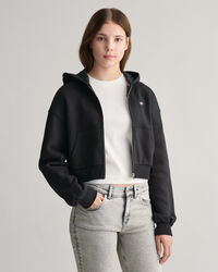 Teen Girls Shield cropped hoodie med dragkedja