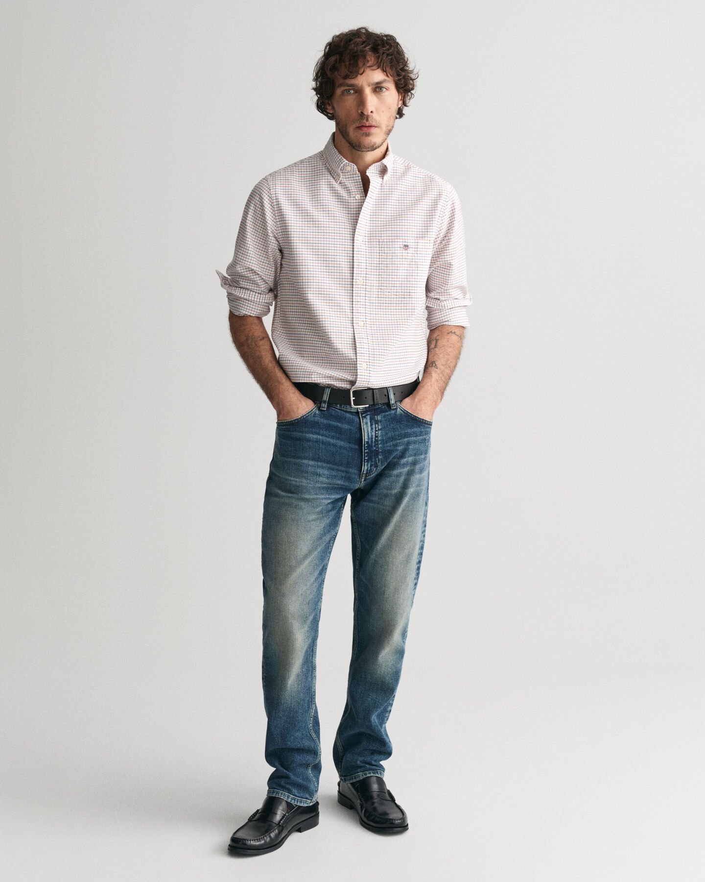 Regular fit jeans i vintagetv&auml;tt