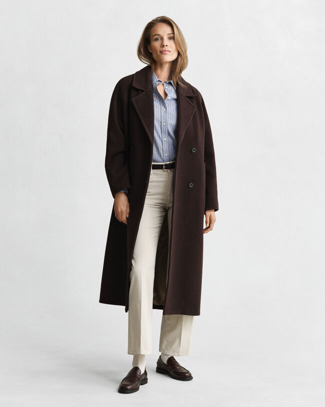 Regular fit randig poplinskjorta