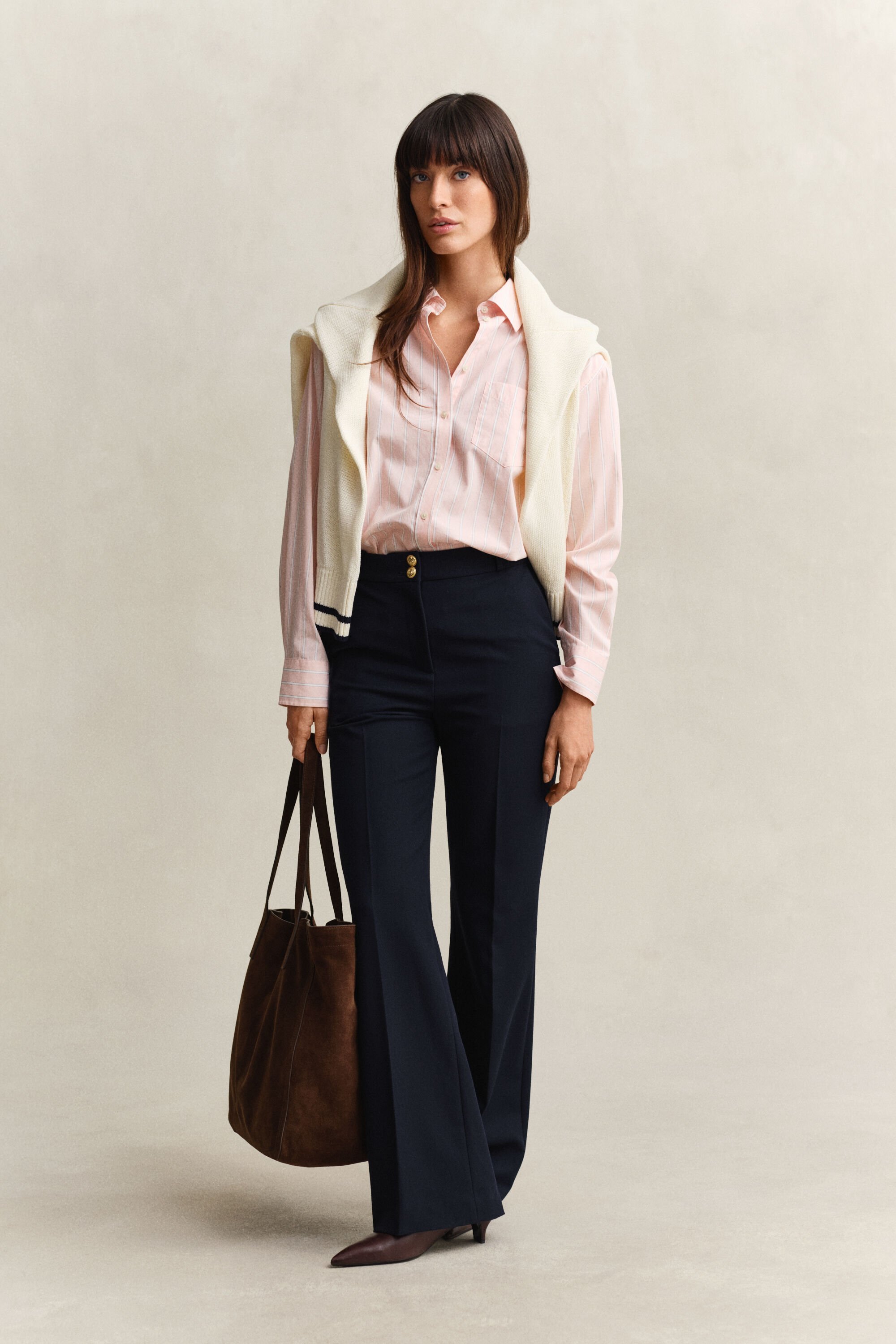 Relaxed fit klassisk randig poplinskjorta