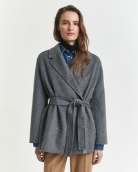 Handsydd jacka med bälte