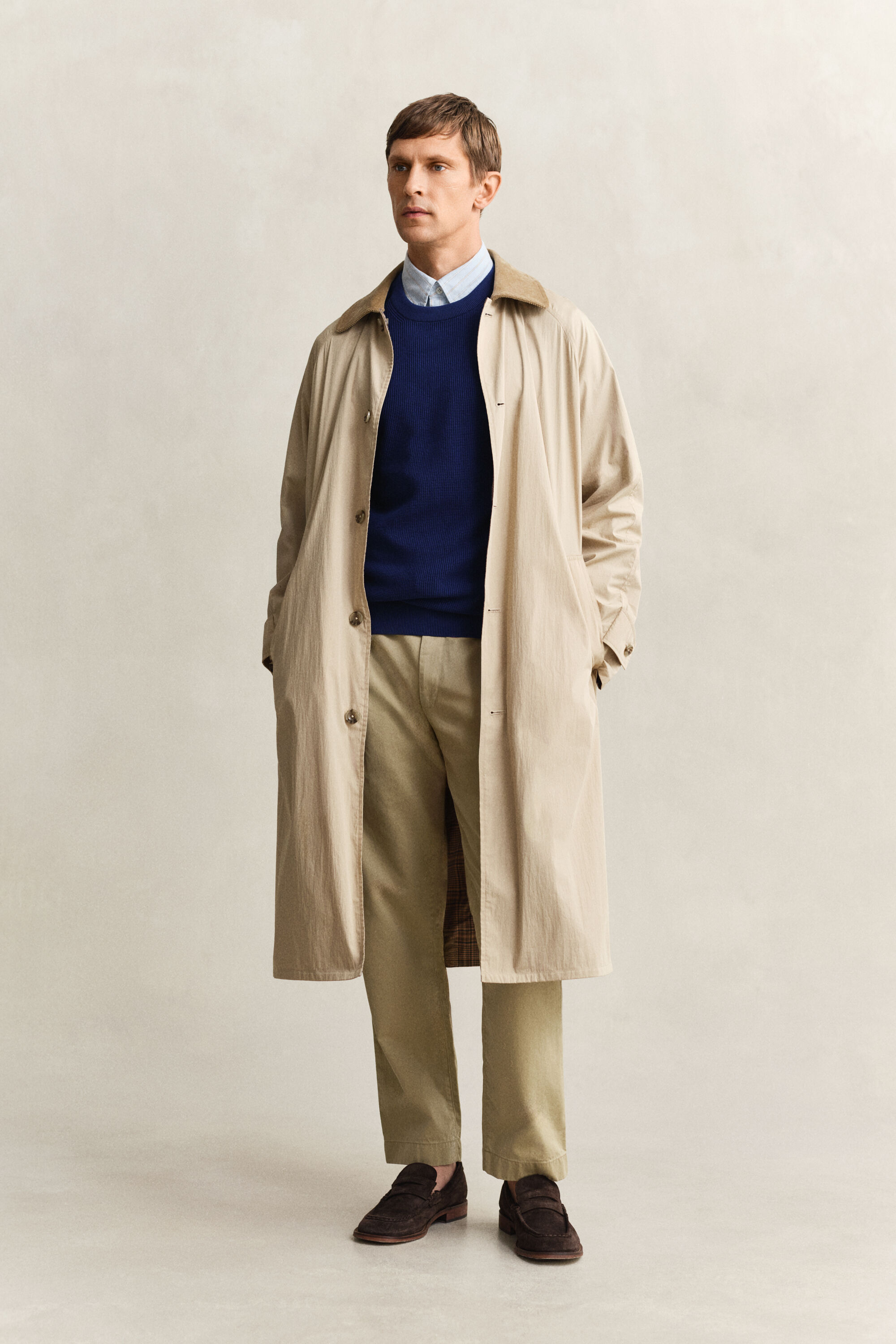 Rundhalsad bomullströja med struktur