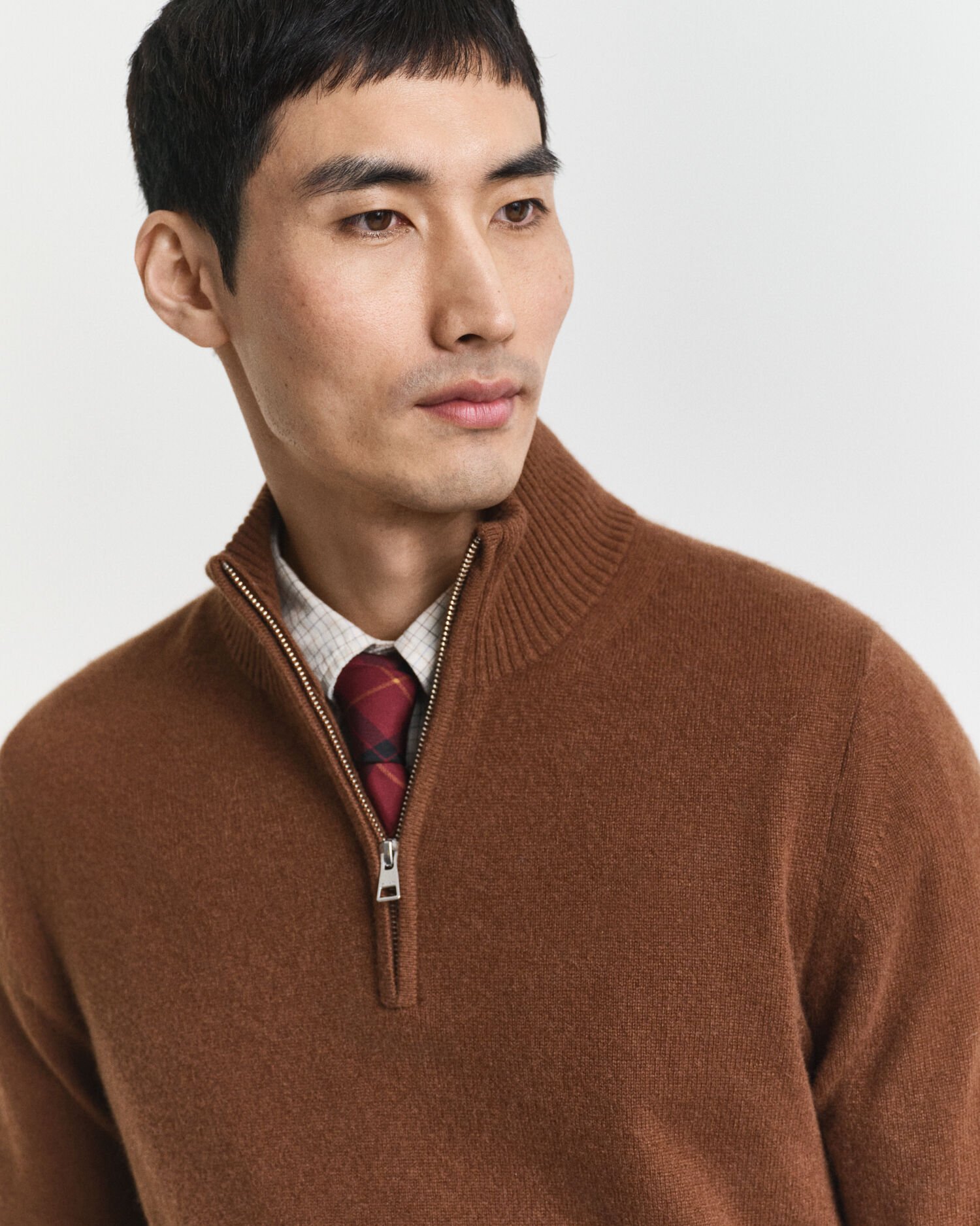 Kashmirtröja med half-zip