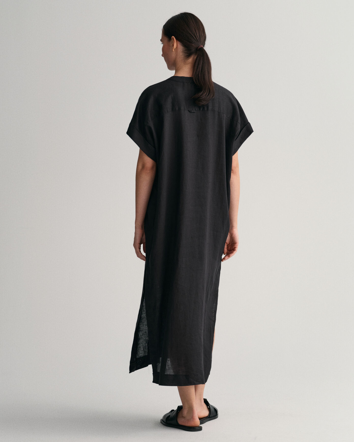 Popover kort&auml;rmad linnekaftan