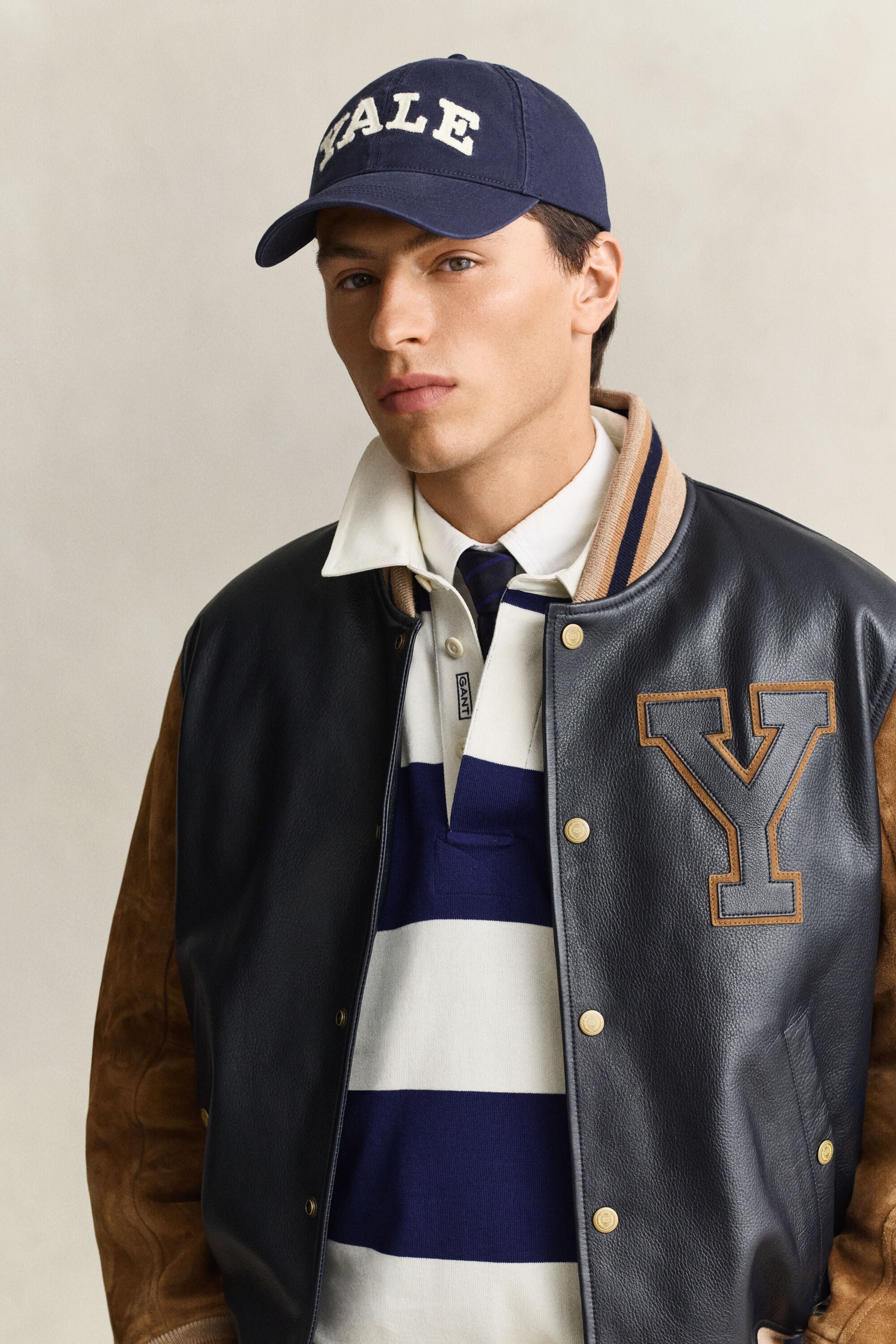 Gant x Yale keps i tvättad bomullstwill