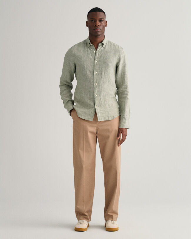 Slim fit linneskjorta