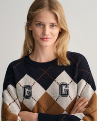 Argyle crew neck tröja