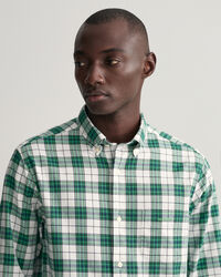 Regular fit rutig oxfordskjorta