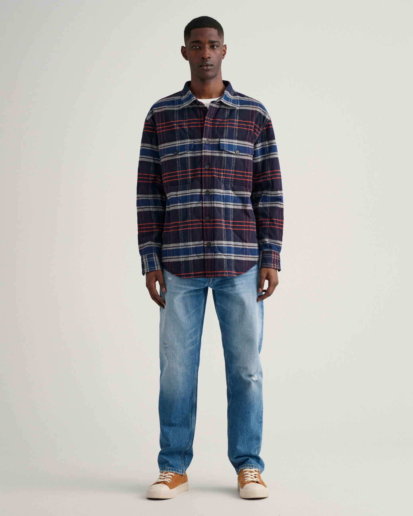 Quiltad skjortjacka i flanell