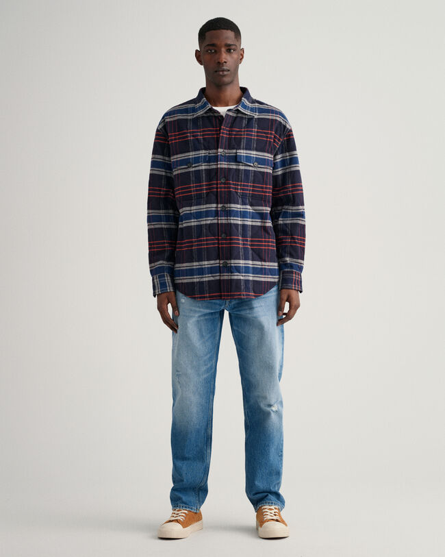 Quiltad skjortjacka i flanell