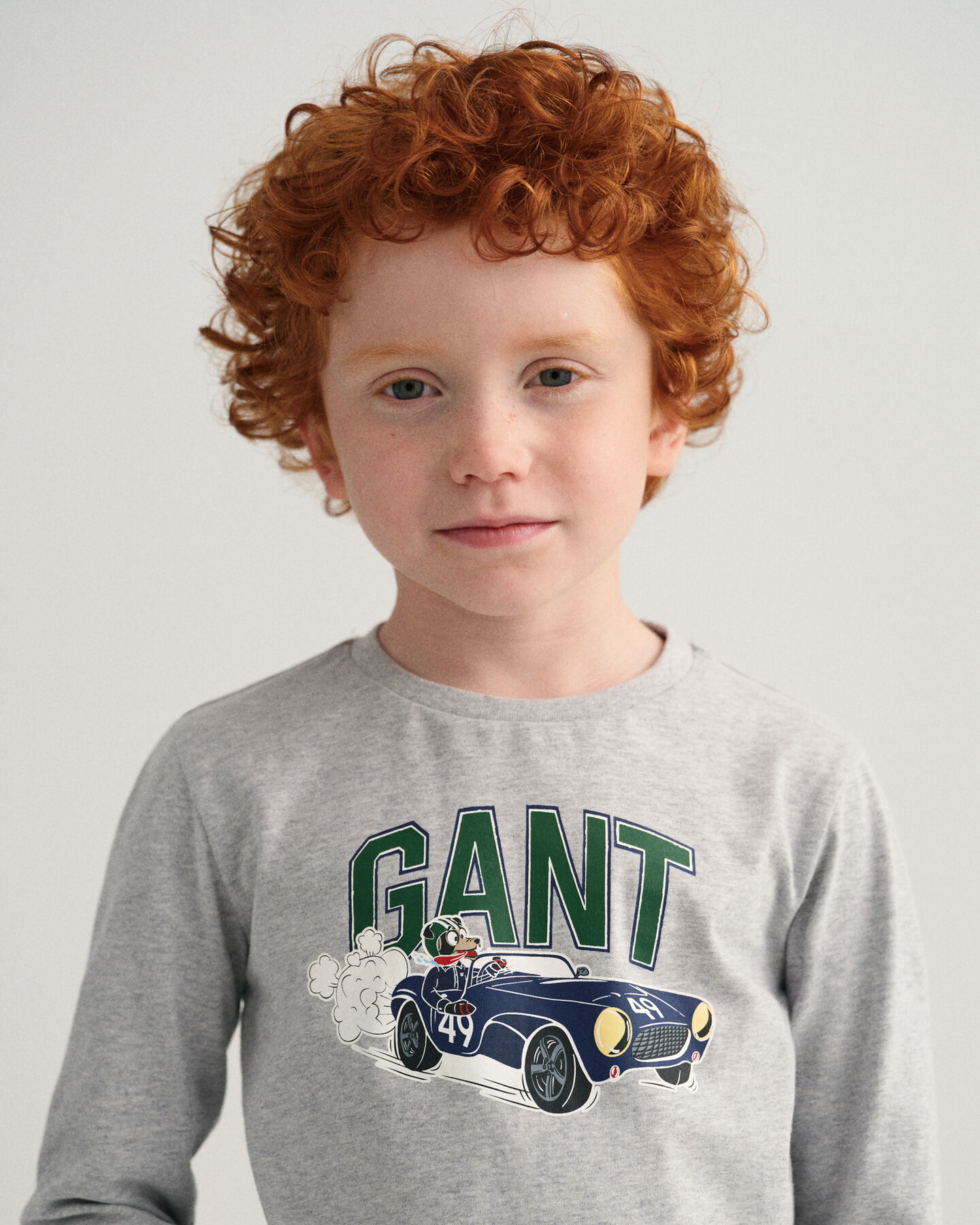 Boys Driving Dog l&aring;ng&auml;rmad t-shirt