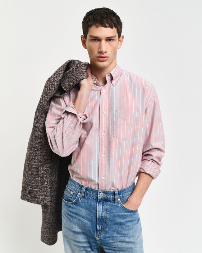 Relaxed fit Heritage randig oxfordskjorta