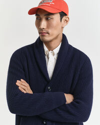 Kofta med sjalkrage i ullblandning