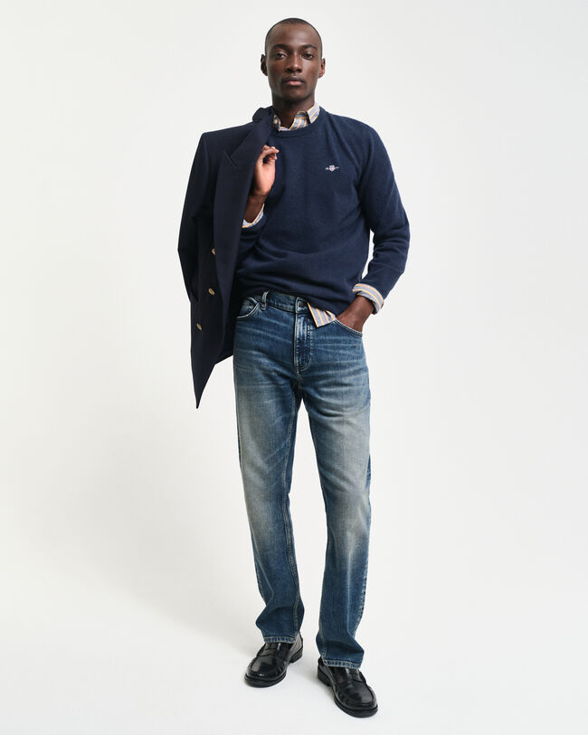 Rundhalsad tr&ouml;ja i extra fin lammull