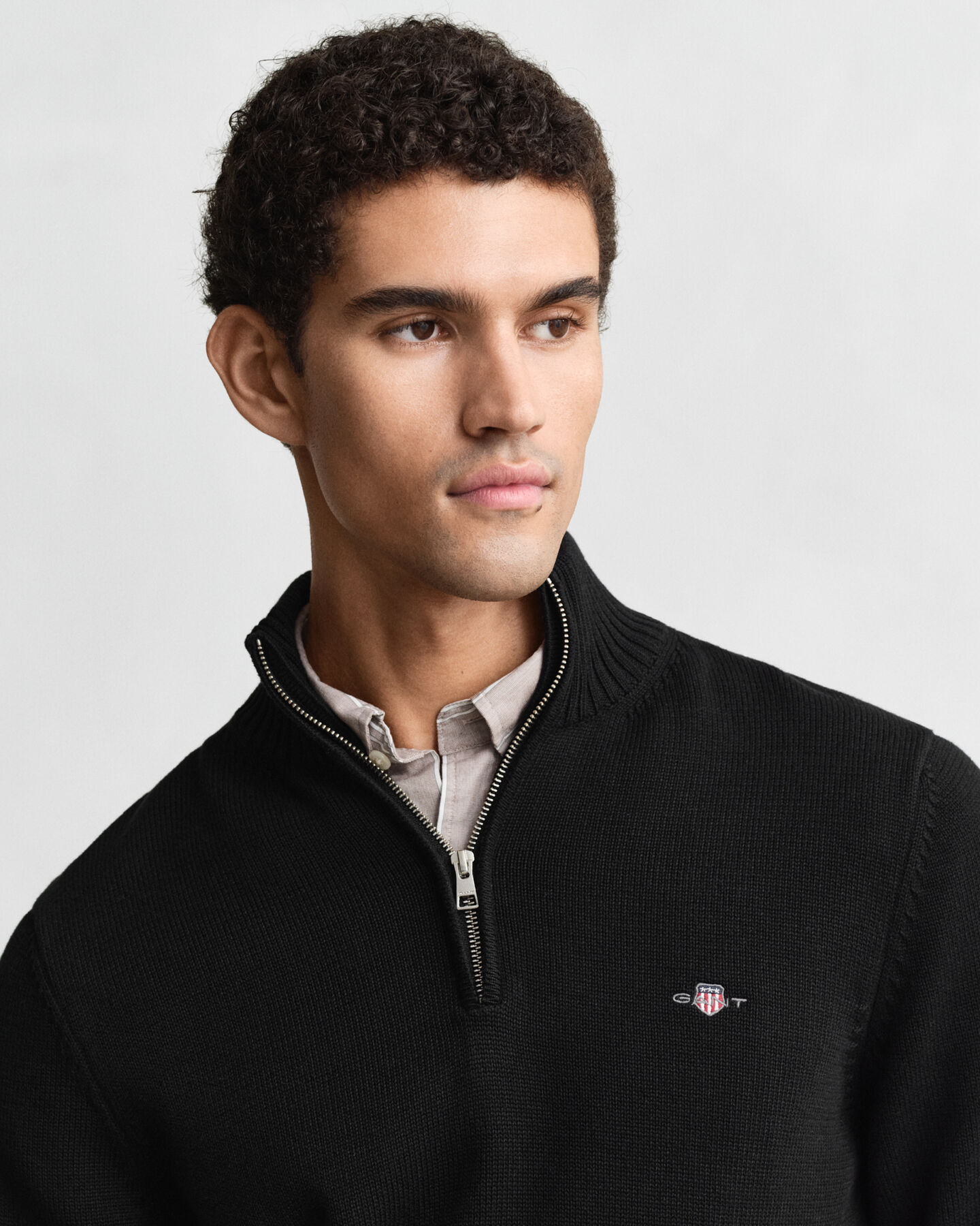 Casual Cotton tr&ouml;ja med dragkedja vid hals&ouml;ppningen