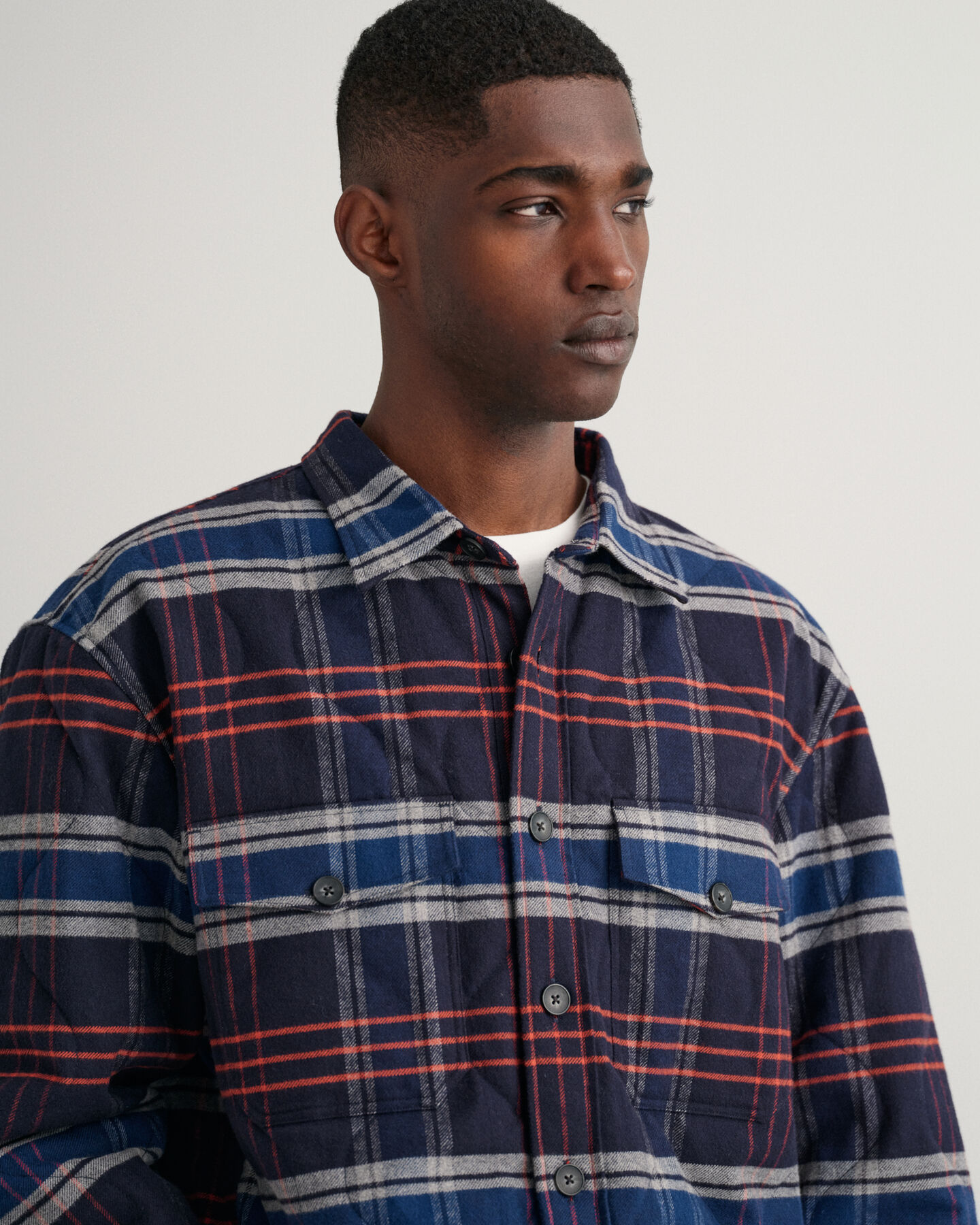 Quiltad skjortjacka i flanell