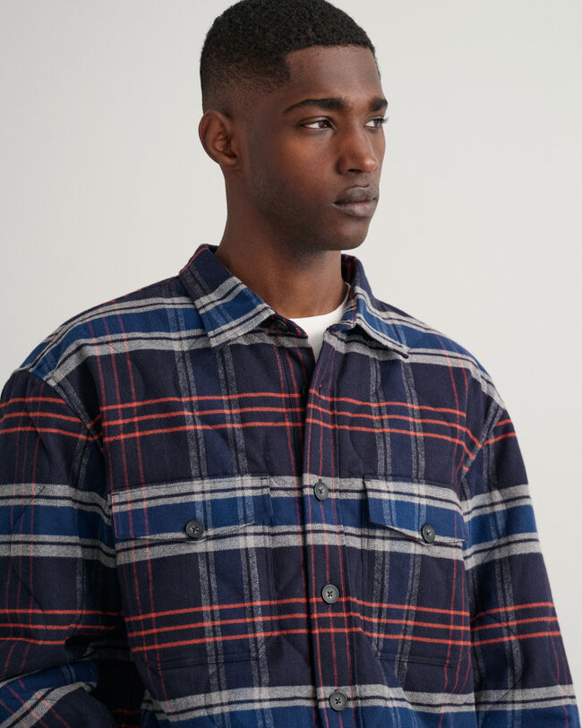 Quiltad skjortjacka i flanell