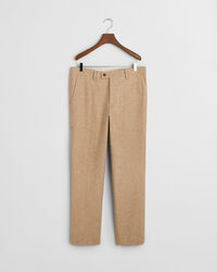 Slim fit kostymbyxor med fiskbensm&ouml;nster