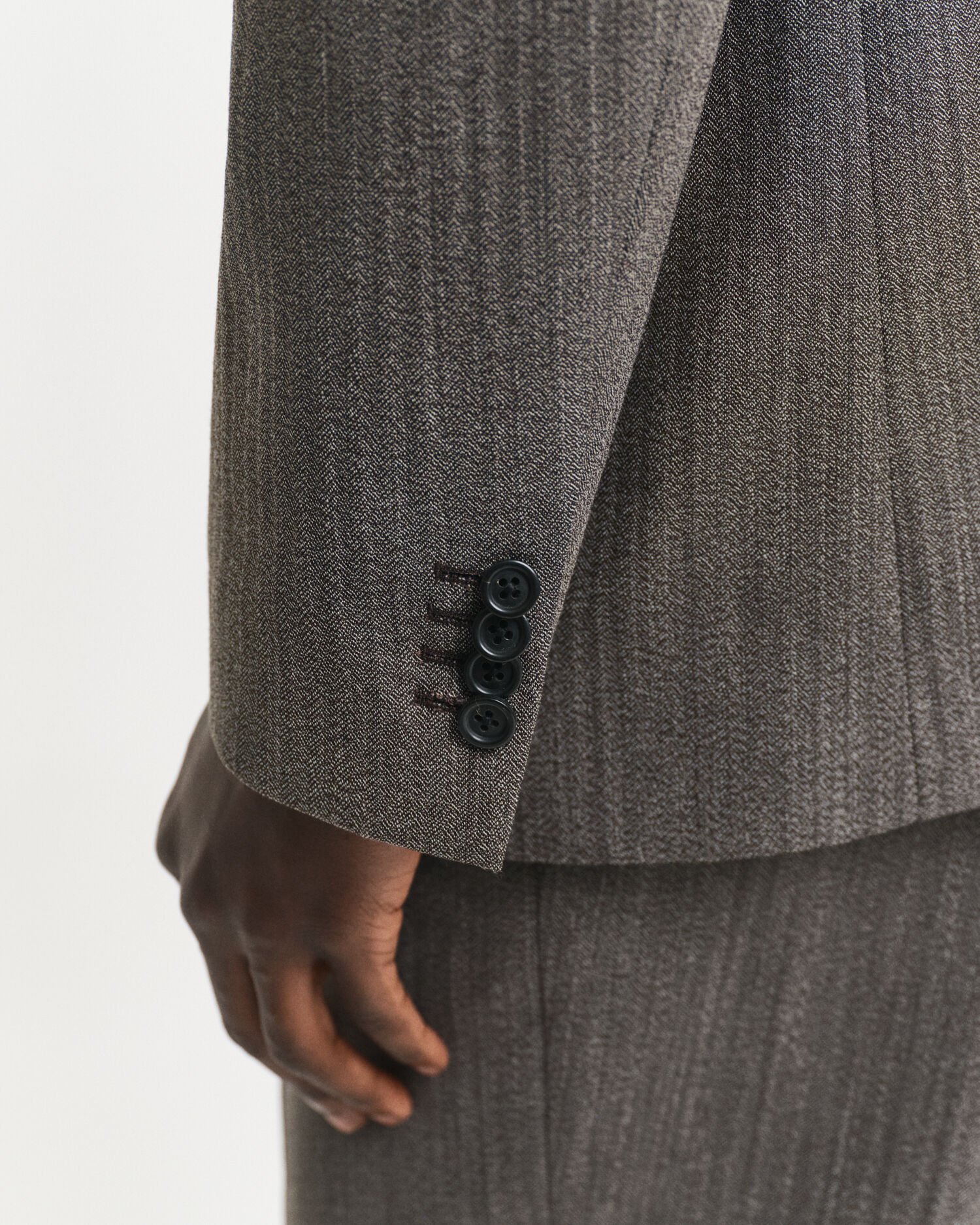 Fiskbensmönstrad kostymkavaj