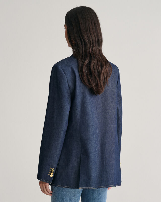 Regular fit klubblazer i denim