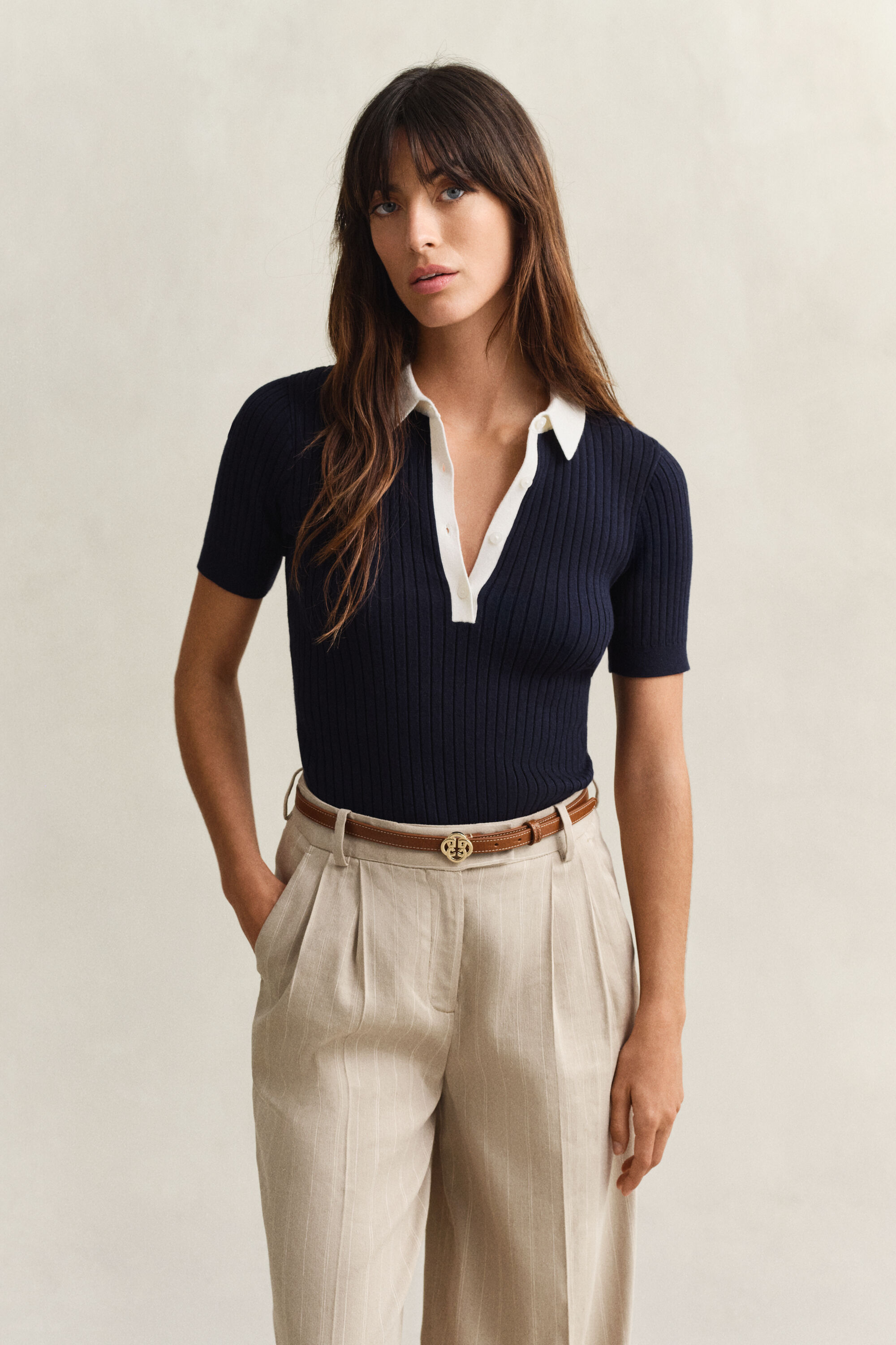 Ribbstickad kortärmad Rugger