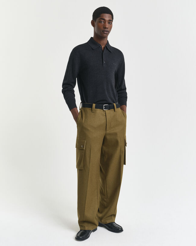 Pikétröja i extra fin merinoull