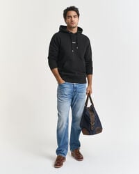 Hoodie med litet tryck