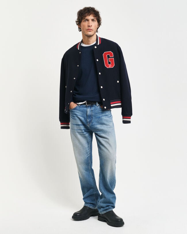 Rundhalsad tröja i extra fin merinoull