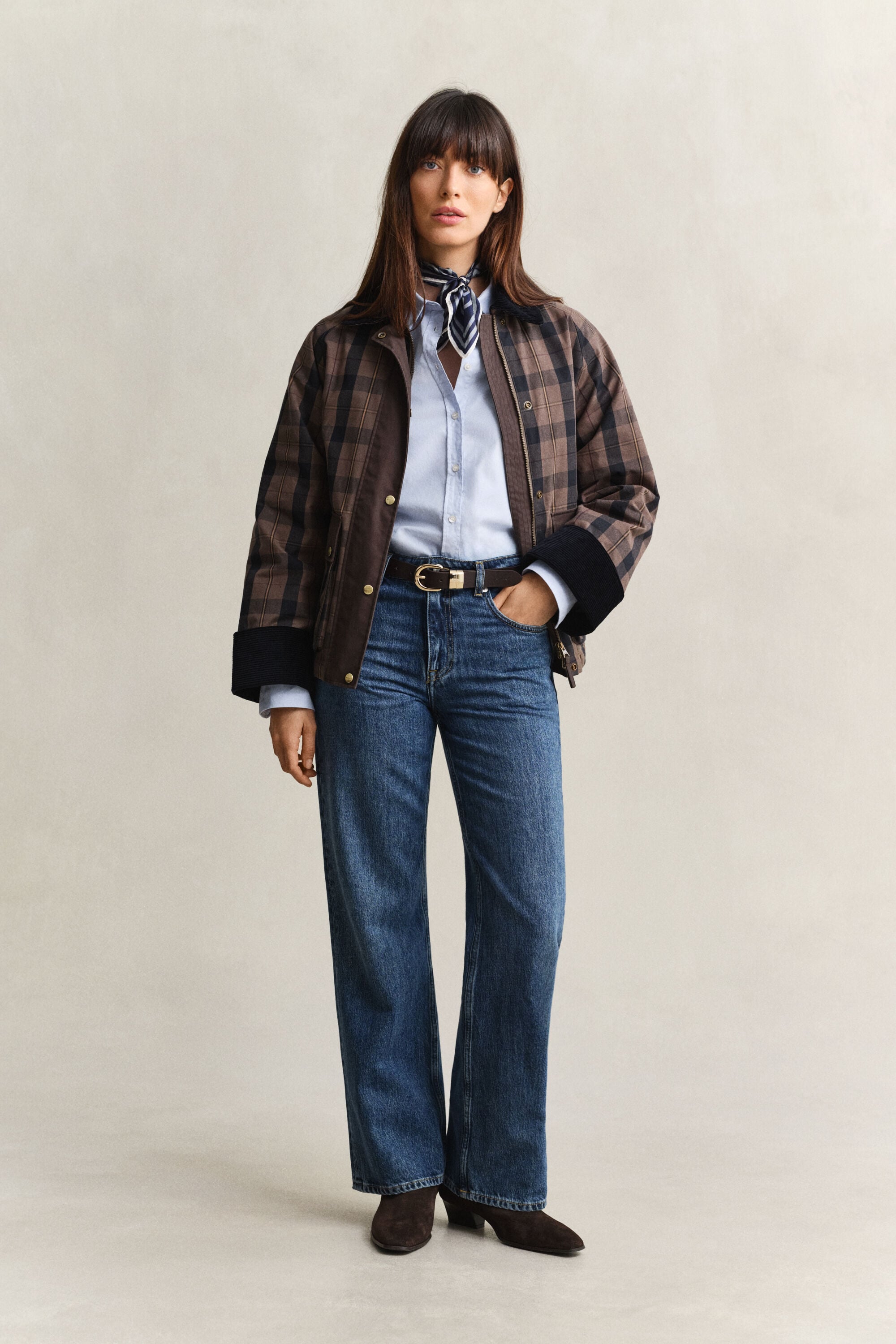 Klassisk slim fit oxfordskjorta med stretch