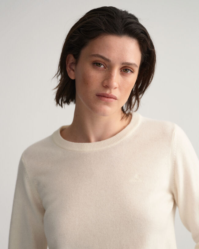 Crew neck tr&ouml;ja i superfin lammull