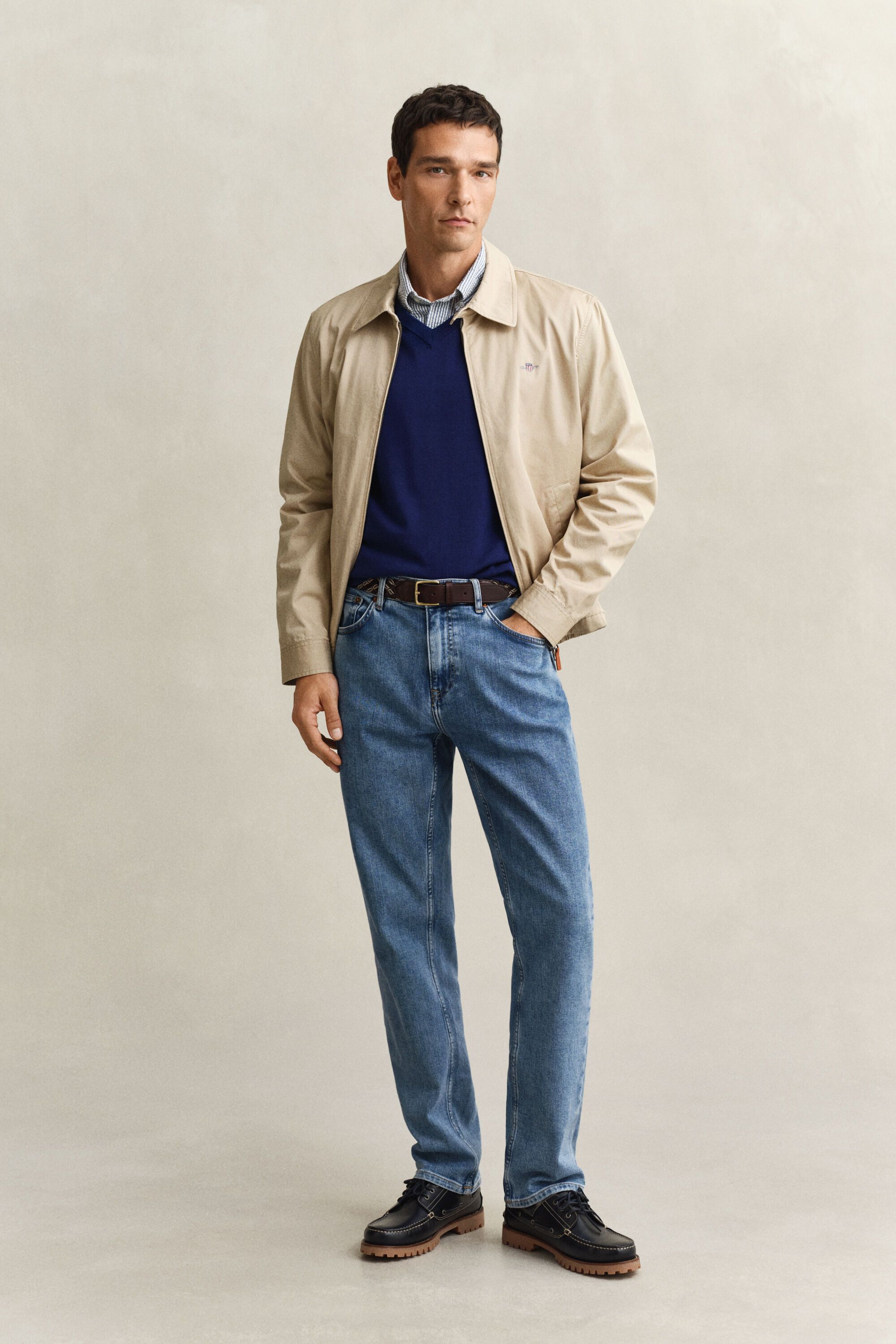 Klassisk V-ringad bomullströja