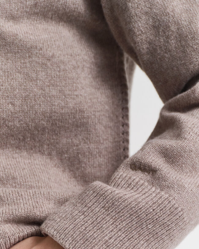 Rundhalsad tröja i mjuk kashmir- och ullblandning