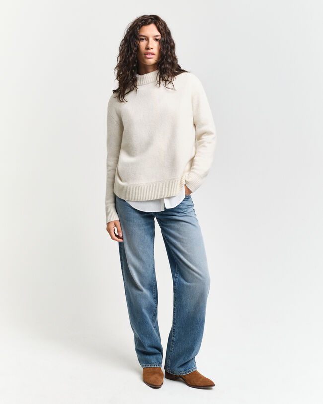 Tr&ouml;ja i ullblandning med st&aring;krage