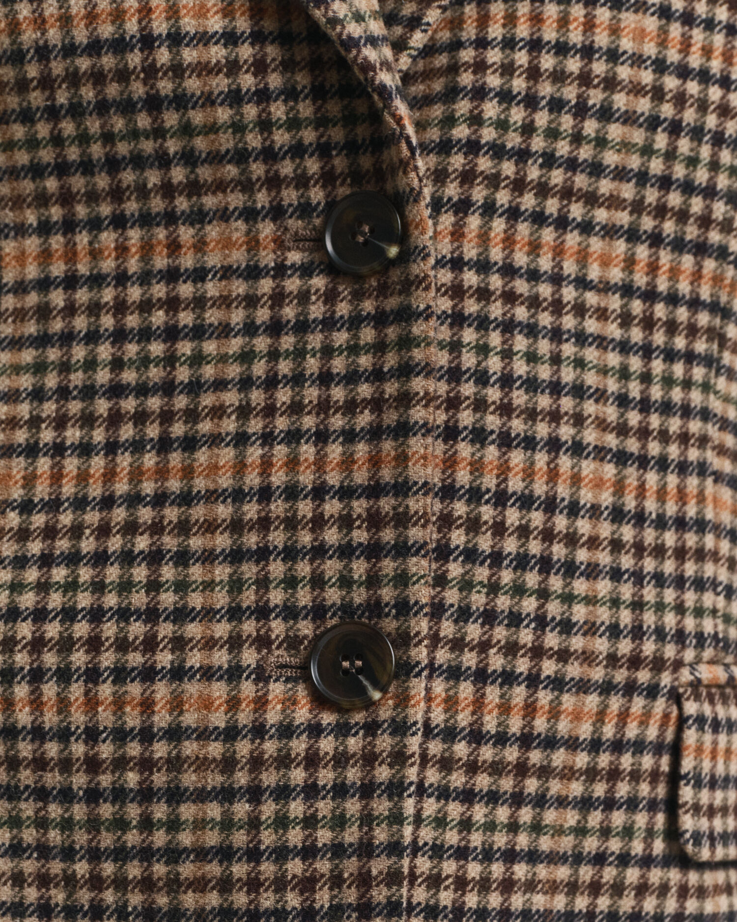 Regular fit kavaj i ull med hundtandsmönster