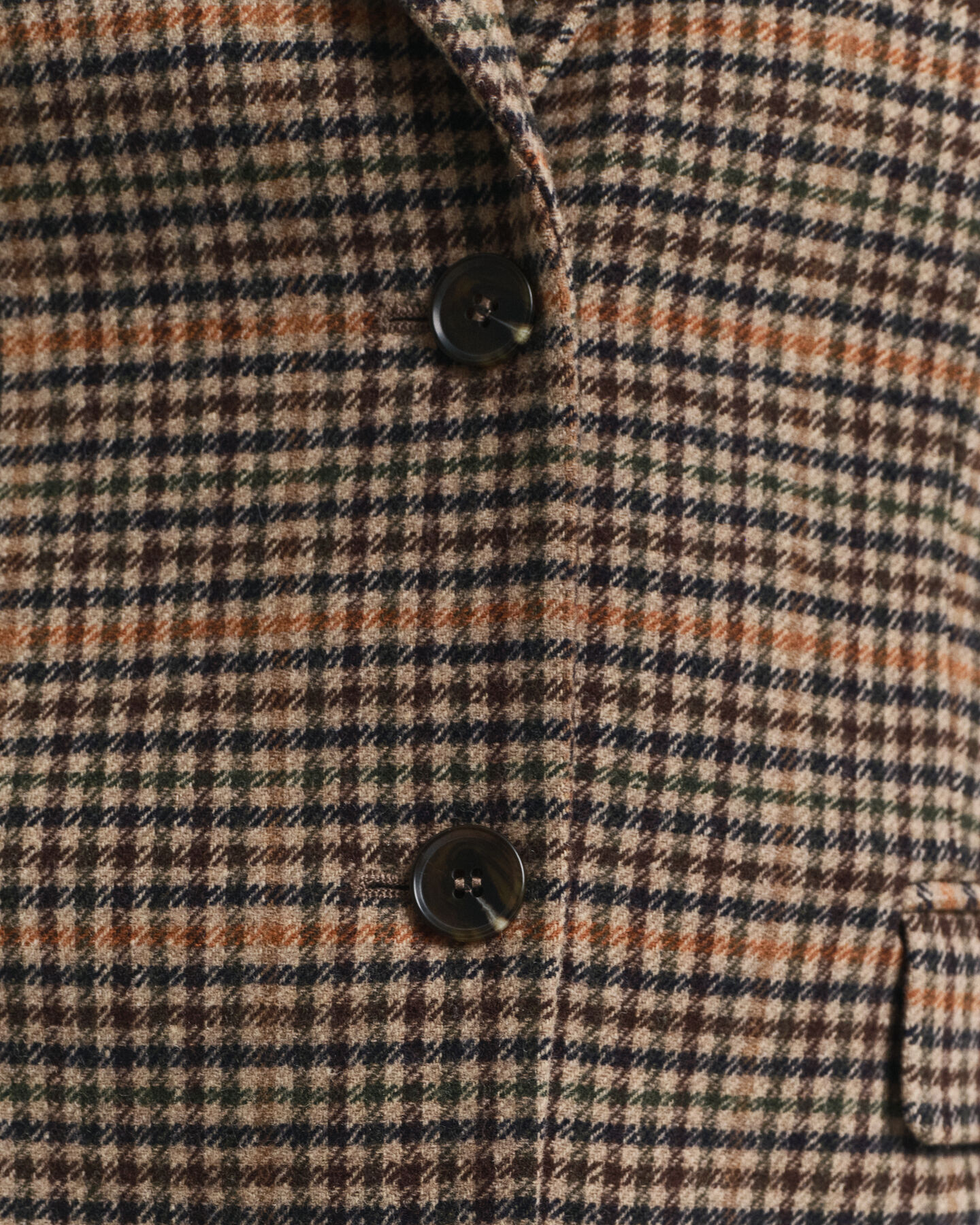 Regular fit kavaj i ull med hundtandsmönster