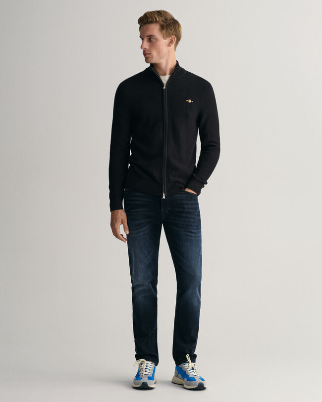 Bomullscardigan med struktur