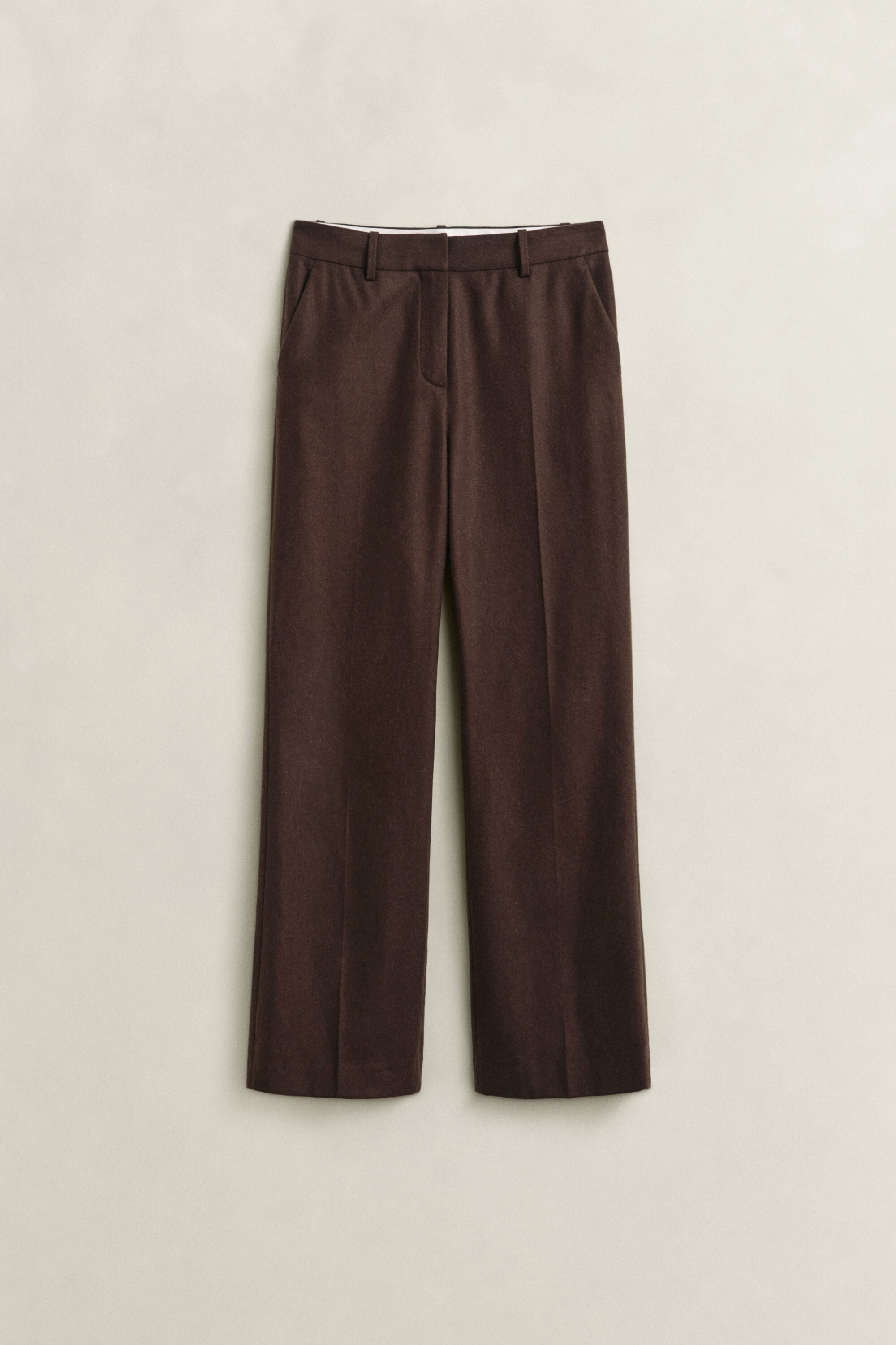 Slim fit flanellbyxor med utställda ben