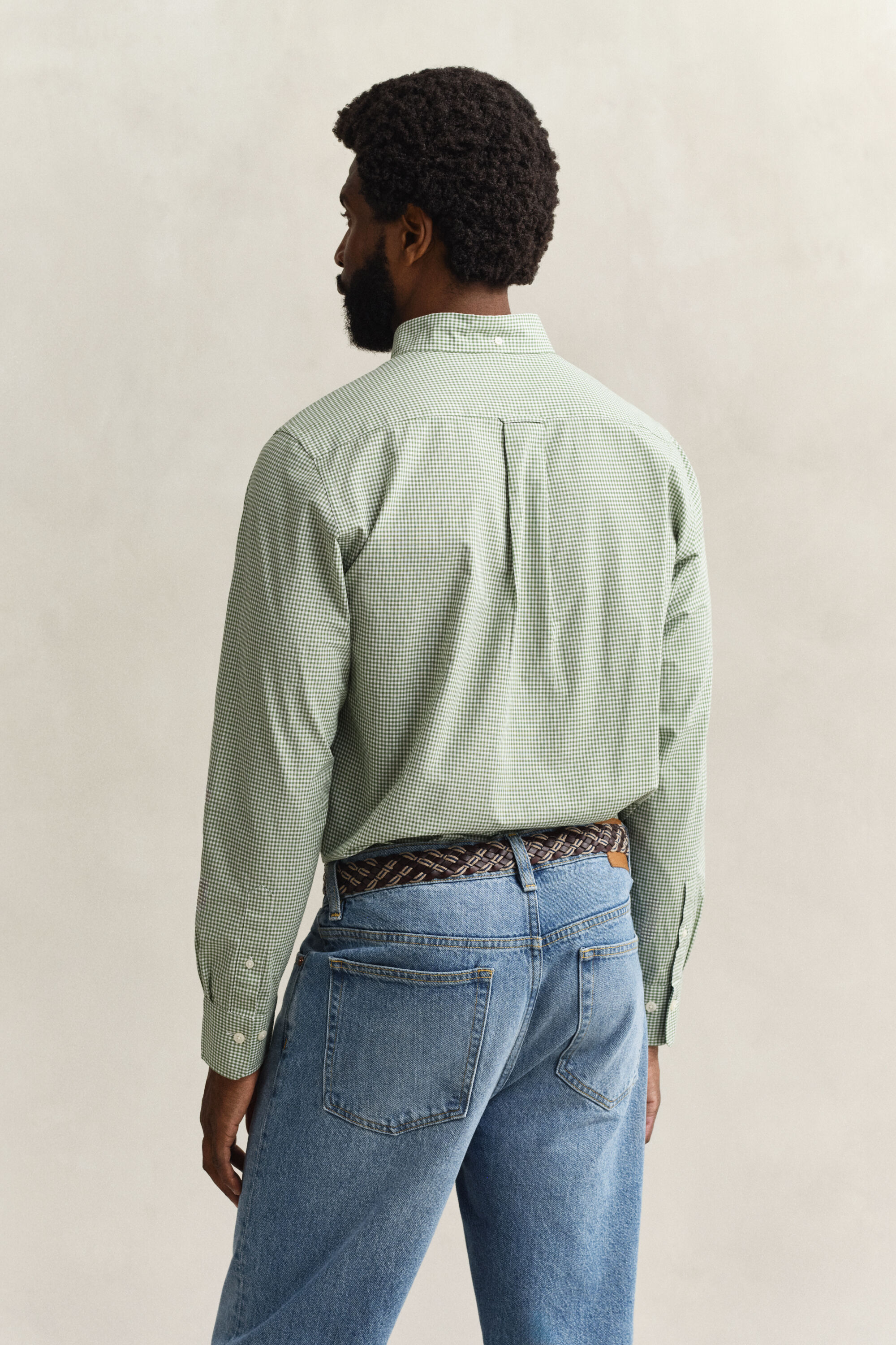 Klassisk poplinskjorta med ginghamväv