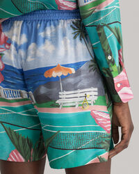 Scenery Print shorts med dragsko